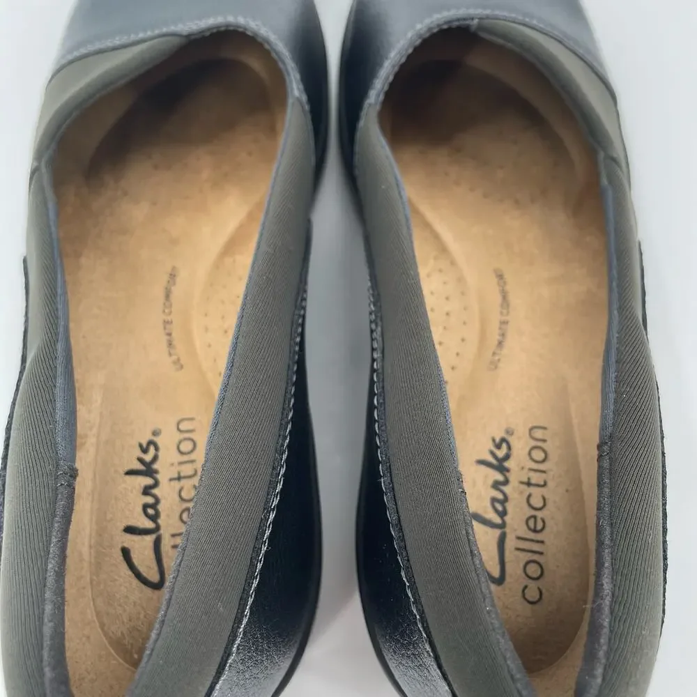 Clark’s Women’s‎ Suttyn Walk Wedge Slip-On Shoes, Black, Sz. 7M Comfort Office